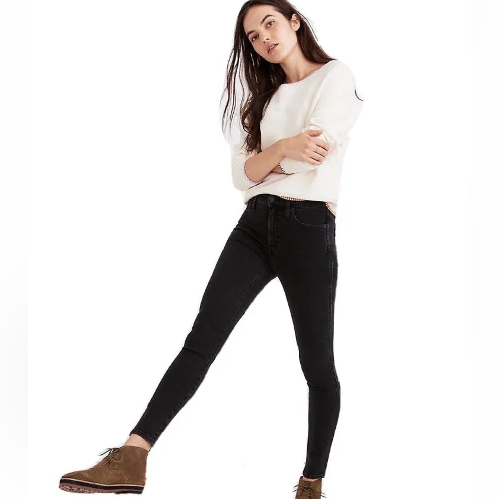 MADEWELL "10" HIGH-RISE SKINNY" Jeans In "CARBONDALE" Black size 32